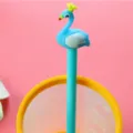 Adorabile penna gel cigno blu con corona gialla per collezioni di cancelleria carine - 0.5mm / Blu