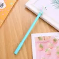 Cute blue unicorn gel pen for school and office, creative cartoon stationery gift. - Blue
