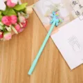 Kawaii light blue unicorn gel pen with a colorful mane, perfect for school and office - Blue
