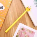 Cute yellow unicorn donut gel pen with soft rubber topper for students and office use. - 0.5mm / Yellow