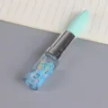 Creative lipstick shaped gel pen with blue quicksand sequins and heart stars decoration - 0.5mm / Lake Blue
