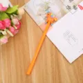 Cute bright orange cartoon unicorn gel pen featuring a colorful 3D pony topper for students - Orange