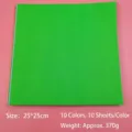Set di carta per origami verde quadrata, 100 fogli in 10 colori per lavoretti fai-da-te - 10 Colori 100 Fogli / 25*25cm