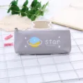 Schattig grijs PU-etui met sterrenuniversum planeetprint voor studenten - Ster Grijs