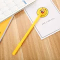 Stylo gel jaune mignon avec un monstre rigolo pour fournitures scolaires créatives - 0.5mm / Jaune