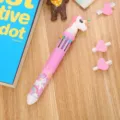 Stylo bille licorne 10 couleurs créatif rose avec motif de dessin animé mignon - Licorne-Rose / Multicolore