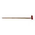 Wooden hiking stick with red handle, lightweight outdoor walking cane for trekking and climbing. - Red Soft Grip