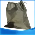 Portable nylon storage bag for outdoor hammock, durable folding drawstring pouch green. - Black