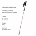 Klappbarer Trekkingstock 5-teiliger Teleskop-Wanderstock für Outdoor Sport leichtes Aluminium - Khaki