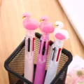 Cute 6-color flamingo cartoon ballpoint pen for creative journaling and school supplies - Flamingo Series