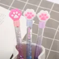 Simpatiche penne a sabbia mobile a zampa di gatto con glitter scintillanti per studenti - Stile Zampa d'Orso / Punta ad ago da 0,5 mm