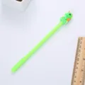 Lindo bolígrafo de gel de caballito de mar verde lima con adorno 3D para papelería - Verde