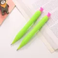 Crayon mécanique créatif vert en forme de fruit avec fleur rose pour l'écriture - Style Concombre à Fleur Rose