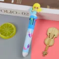 Cute mermaid 10-color retractable ballpoint pen for journaling and school supplies - Mermaid (Blue)
