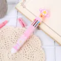 Cute pink cartoon 10-color retractable ballpoint pen with magical star wand topper - Magic Wand (Pink)