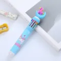 Multicolor unicorn cartoon ballpoint pen with 10 retractable colors for student journaling - Moon Unicorn (Blue)