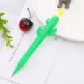 Crayon mécanique en forme de cactus vert pour enfants, papeterie créative et mignonne - Style Cactus à Fleur Jaune