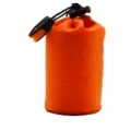 Bolsa de almacenamiento para tienda de campaña naranja saco redondo impermeable con cordón - Bolsa de tela naranja diámetro 8 cm altura 17 cm