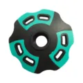 Detalle de arandela de nieve para bastón de trekking, accesorio protector de barro y nieve. - Nuevos rosetones de nieve verdes redondos
