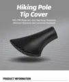 Detalle de la contera para bastón de trekking de goma resistente con medidas exactas. - 012