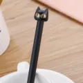 Stylo gel créatif chat noir dessin animé papeterie mignonne pour élèves et bureau - Yeux Dorés (LJD12) / 0.5mm