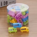Cute candy-colored truck-shaped pencil sharpeners for students in a clear jar - Car-F
