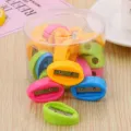 Compact candy-colored manual pencil sharpener set with durable metal blades in a clear jar - Corn - N