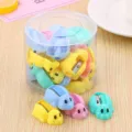 Set of cute turtle-shaped pencil sharpeners in candy colors with a clear plastic jar - Small Turtle - K