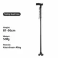 Bastone da passeggio pieghevole in alluminio a quattro piedi per supporto anziani. - 940 mm / Nero