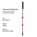 Bastoncino da trekking telescopico rosso in lega di alluminio, escursionismo 65-135 cm. - Impugnatura Diritta / Rosso