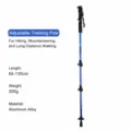 Bastone da trekking telescopico blu a 3 sezioni, in alluminio 65-135cm per attività. - Impugnatura Diritta / Blu