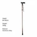 Adjustable aluminum alloy folding walking cane, lightweight anti-slip stick for seniors. - Coffee