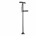 Black double-handle folding walking cane, 85-97cm height, aluminum alloy mobility aid. - 85-97CM / Black