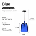 Pelle à neige télescopique en aluminium bleu, pelle à glace pliable pour voiture et camping. - Bleu
