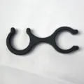 Clip de bâton de marche en plastique noir, double boucle C pour rangement de randonnée. - Fermoir en 8