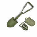 Pelle de camping pliante multifonctionnelle avec sac de rangement pour outils de plein air. - Modèle moyen épais vert armée avec sac de rangement