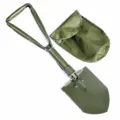 Pelle pliante multifonctionnelle pour le camping, outil militaire avec sac de rangement vert. - Grand modèle épais vert armée avec sac de rangement