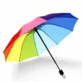 Ombrello arcobaleno colorato, 125cm sotto cupola, ombrello pieghevole portatile a tre pieghe. - 10K 60cm / Arcobaleno