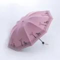 Rosa Faltschirm mit süßem Zebra-Muster, UV-Schutz, 10-Rippen stabiler Sonnenschirm Regenschirm. - Zehn-Rippen Pony Stil / Rosa