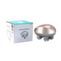 Masajeador de cabeza eléctrico de 4 garras en oro rosa y gris, dispositivo portátil. - Rosa oro