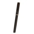 Metal rollerball pen with a weighted feel, sleek black finish, and professional design for business. - Black with Silver Trim