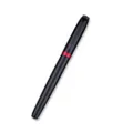 Metal rollerball pen with sleek black finish and red ring detail for business office. - Red