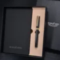 Hero metal rollerball pen business gift set with black notebook, premium office stationery. - Elegant Black and Notebook Gift Box