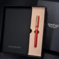 Hero metal rollerball pen business gift set with black notebook, premium office stationery. - Flame Red and Notebook Gift Box