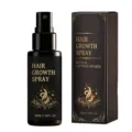 Hair growth spray with biotin and caffeine infused for natural shine. 50ml bottle. - 50ml / Black & Gold