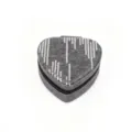 Portagioie a forma di cuore in denim grigio con strisce decorative di paillettes argento - Nero
