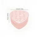 Vista detallada del joyero rosa con forma de corazón: 12 cm de largo y 5 cm de altura - 12*12*5.8cm / Rosa