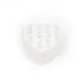 Elegante joyero blanco en forma de corazón con acabado de satén acolchado a rayas - 12*12*5.8cm / Blanco