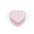 Joyero de viaje compacto rosa con forma de corazón y parte superior de satén acolchado - 12*12*5.8cm / Púrpura