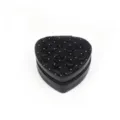 Vista detallada de un joyero negro en forma de corazón con parte superior de strass - 12*12*5.8cm / Negro